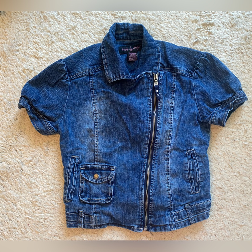Baby phat girls denim jacket shirt sleeve